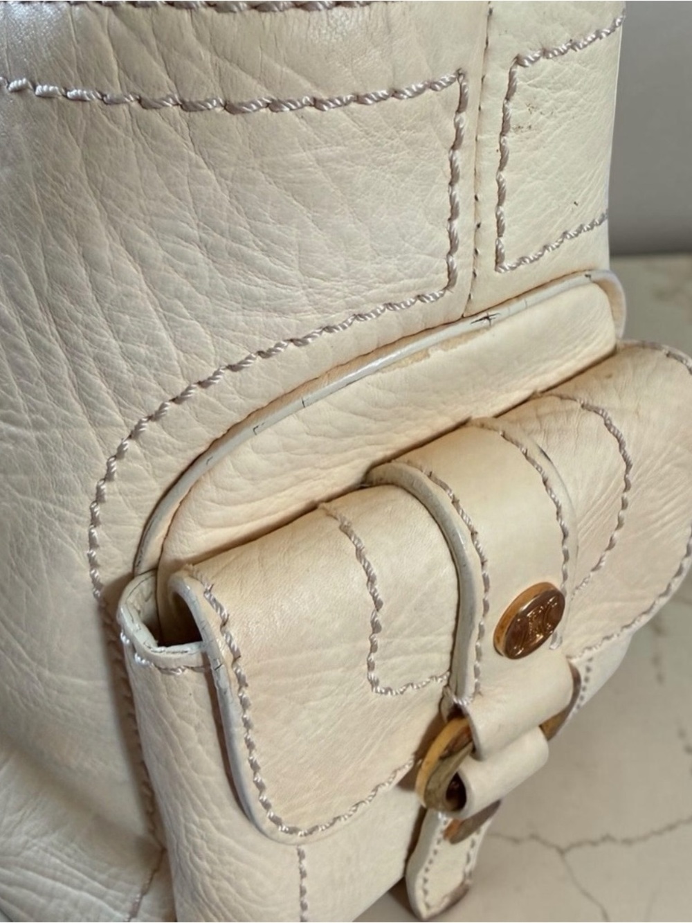 Authentic Celine Beige Leather Tote Bag Quiet Luxury Designer Tote with COA - Picture 7 of 15